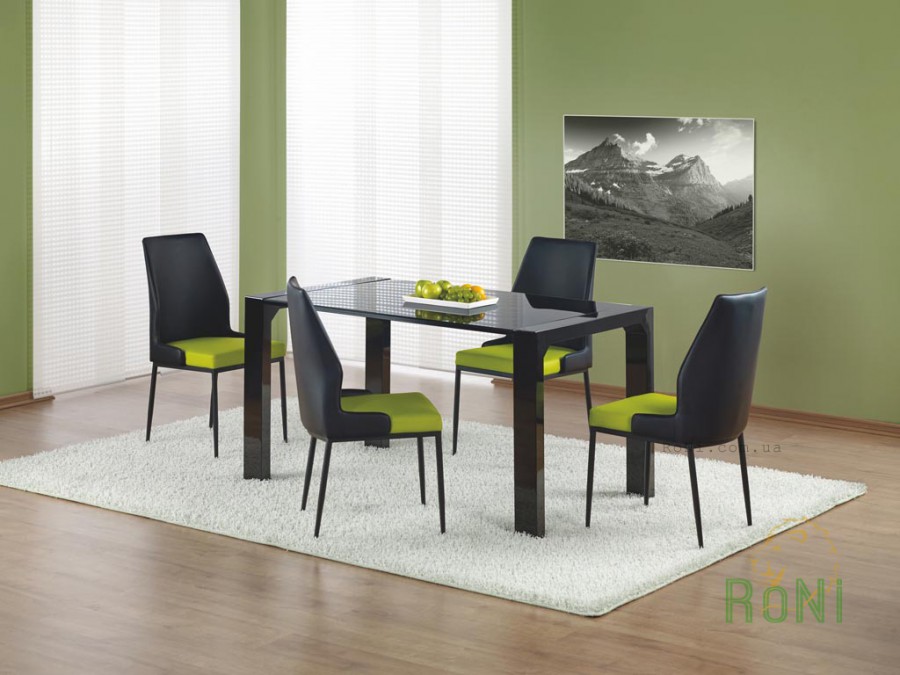 Стеклянный обеденный стол Halmar Kevin 140x80x76 см Черный