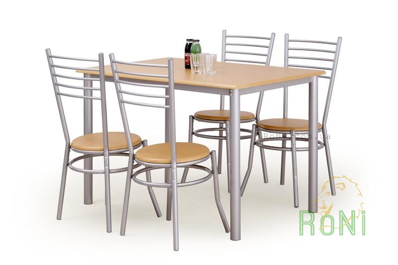 Комплект обідній HALMAR стіл і стільці ELBERT 117/77/75 см. Колір бук