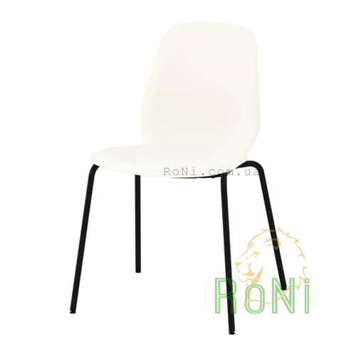 Крісло біле з чорними ніжками LEIFARNE 891.977.10 IKEA