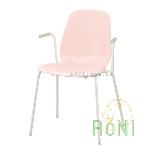 Кресло розовое Dietmar рама белая LEIFARNE 792.597.51 IKEA