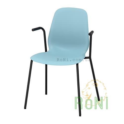 Кресло светло-голубое с черными ножками LEIFARNE 791.977.20 IKEA