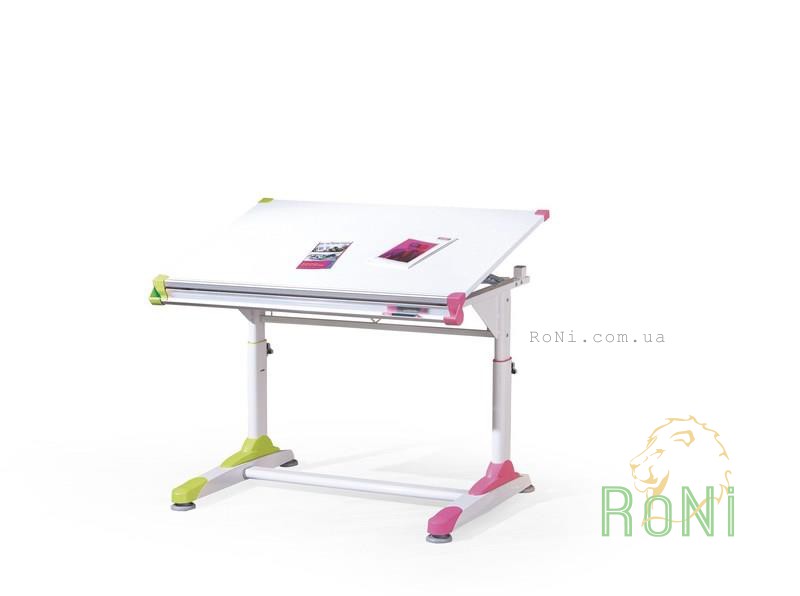 Письмовий стіл COLLORIDO Halmar білий / рожевий-зелений
