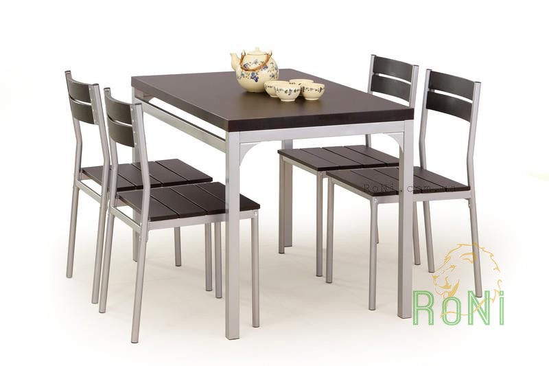 Комплект обідній HALMAR стіл і стільці MALCOLM 110/70/75 см венге