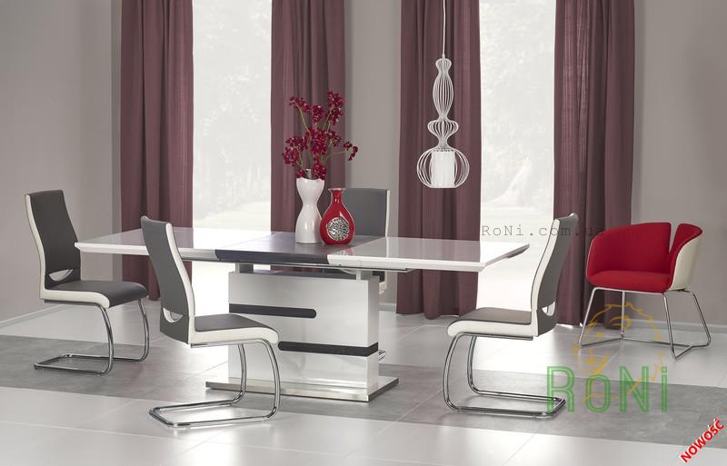 Обеденный стол Halmar MONACO 160-220 / 90/76 см бело - серый