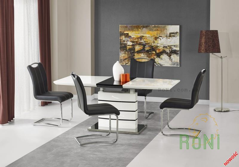 Обеденный стол Halmar NORD 140-180 / 80/76 см, бело-черный
