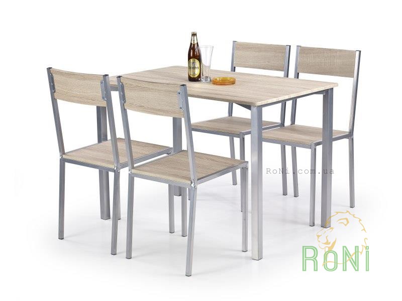 Комплект обеденный HALMAR стол и стулья RALPH 110/70/75 см Дуб сонома