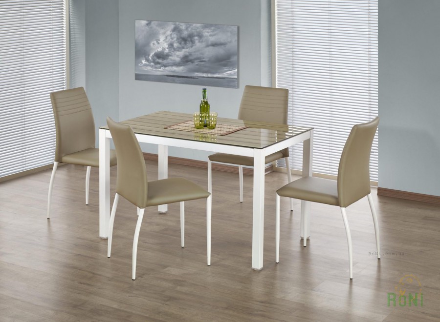 Стеклянный обеденный стол Halmar Timber 120x75x75 см Дуб сонома/Белый