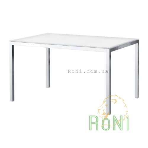 Стол хромированный, белое стекло 135x85 TORSBY 598.929.37 IKEA