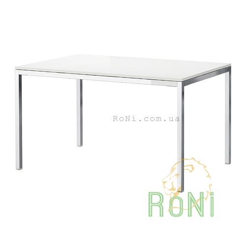 Стол хромированный, глянцевый белый 135x85 TORSBY 399.318.45 IKEA