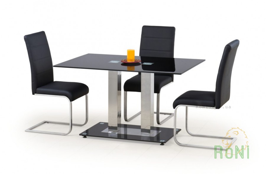 Стеклянный обеденный стол Halmar Walter 2 130x80x74 см Черный