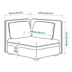 Фото5.Сиденья модульное со спинкой VALLENTUNA Ikea Orrsta светло-серое 792.774.44
