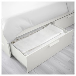 Фото3.Каркас кровати белый 160х200 Lönset BRIMNES IKEA 290.187.40