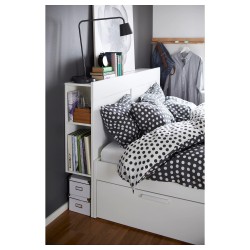 Фото3.Каркас кровати белый 160х200 Leirsund BRIMNES IKEA 991.574.74