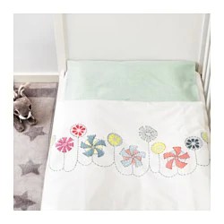 Фото3.Постель детская для кроватки, разноцветная, зеленая, 110x125 / 35x55 см BUSSIG 903.654.39 IKEA