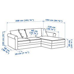 Фото6.Диван 3-місний з нішою,GRONLID Ikea інсерос білий  692.547.92