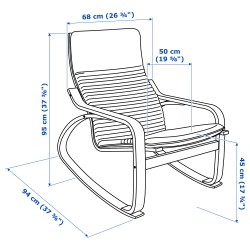 Фото1.Кресло-качалка POÄNG 392.415.55 IKEA