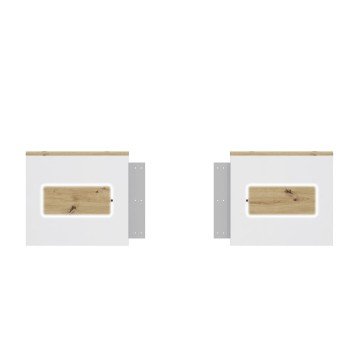 Фото1.Комплект бокових панелів з освітленням до ліжка (2шт) OLINDA OLNL11BST Forte білий / дуб артисан