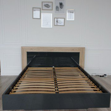 Фото1.Кровать MW1800 Embawood Капри Oak sonomo / Grey