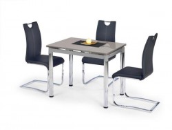 Фото1.Стеклянный обеденный стол Halmar Logan 2 96÷142/70/75 см Серый/Хром
