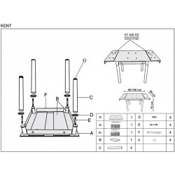 Фото2.Комплект обідній HALMAR стіл KENT і стільці K-137 80 ÷ 130/80/76 cm. Білий