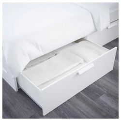 Фото4.Каркас кровати белый 160х200 Lönset BRIMNES IKEA 691.574.56