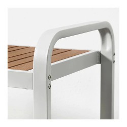 Фото1.​Комплект садовый IKEA SJÄLLAND (стол + лавка + 2 стула) 992.676.32 светло-серый светло-коричневый