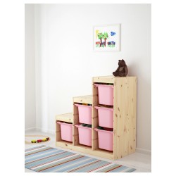 Фото1.Стеллаж, сосна, розовый TROFAST IKEA 691.021.24