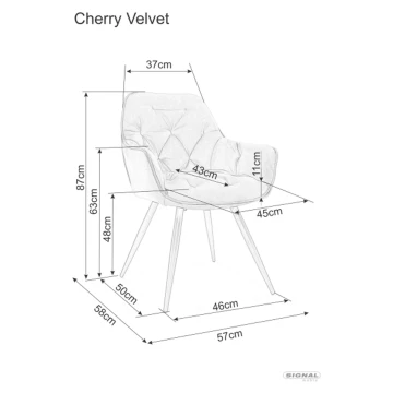 Фото1.Стілець кухонний Signal CHERRY BJORN оливковий-чорний тканина