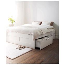 Фото2.Каркас кровати белый 160х200 Lönset BRIMNES IKEA 290.187.40