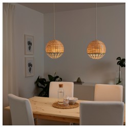 Фото1.Подвесной светильник, бамбук, шар INDUSTRIELL IKEA 303.963.54