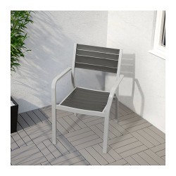 Фото4.​Комплект садовый IKEA SJÄLLAND (стол + 2 стула) 292.871.72 светло и темно-серый