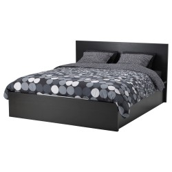Фото1.Кровать с контейнером темно-коричневая 180х200 MALM IKEA 302.498.72