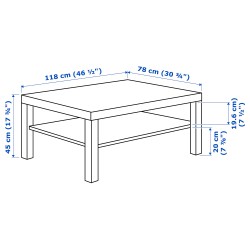 Фото2.Столик журнальный LACK Ikea дуб белого цвета 404.315.35