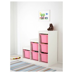 Фото1.Стеллаж, белый, розовый TROFAST IKEA 898.575.41