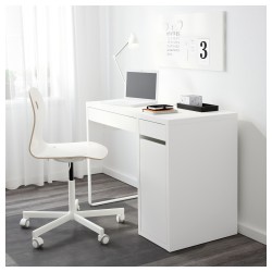 Фото5.Стол письменный белый MICKE IKEA 802.130.74