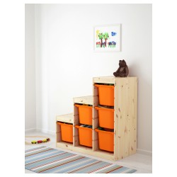 Фото1.Стеллаж, сосна, оранжевый TROFAST IKEA 691.022.23