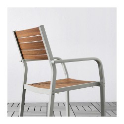 Фото1.Комплект садовый IKEA SJÄLLAND (стол + 2 стула) 792.653.37  светло-серый светло-коричневый
