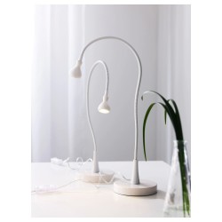 Фото4.Светодиодная настольная лампа белая JANSJÖ IKEA 803.860.60