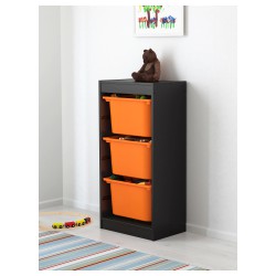 Фото1.Стеллаж, чорний, оранжевий TROFAST IKEA 291.323.59