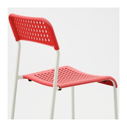 Фото4.Кресло красное, рама белая ADDE 902.191.84 IKEA