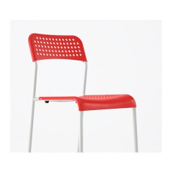 Фото5.Крісло червоне, рама біла ADDE 902.191.84 IKEA