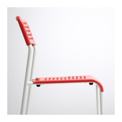 Фото3.Кресло красное, рама белая ADDE 902.191.84 IKEA