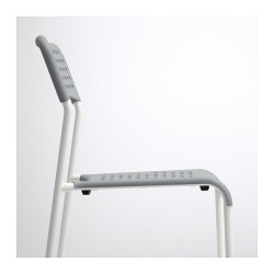 Фото3.Кресло серое, рама белая ADDE 102.259.28 IKEA