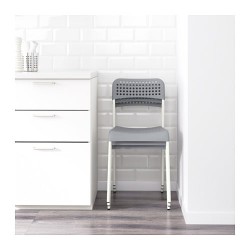 Фото2.Крісло сіре, рама біла ADDE 102.259.28 IKEA