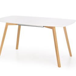 Фото5.Комплект обеденный HALMAR стол KAJETAN и стулья Toledo 150-200 / 85/76 см Белый Дуб медовый