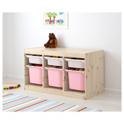 Фото1.Стеллаж, сосна ,білий ,рожевий TROFAST IKEA 291.026.30