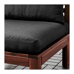 Фото2.Садове крісло, коричнева морилка, подушки чорні APPLARO 090.540.17 IKEA