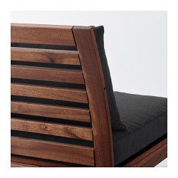Фото4.Садове крісло, коричнева морилка, подушки чорні APPLARO 090.540.17 IKEA