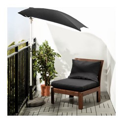 Фото1.Садове крісло, коричнева морилка, подушки чорні APPLARO 090.540.17 IKEA