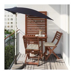 Фото3.Настенная панель + стол + 2 стула для сада IKEA ÄPPLARÖ 291.567.55 коричневый